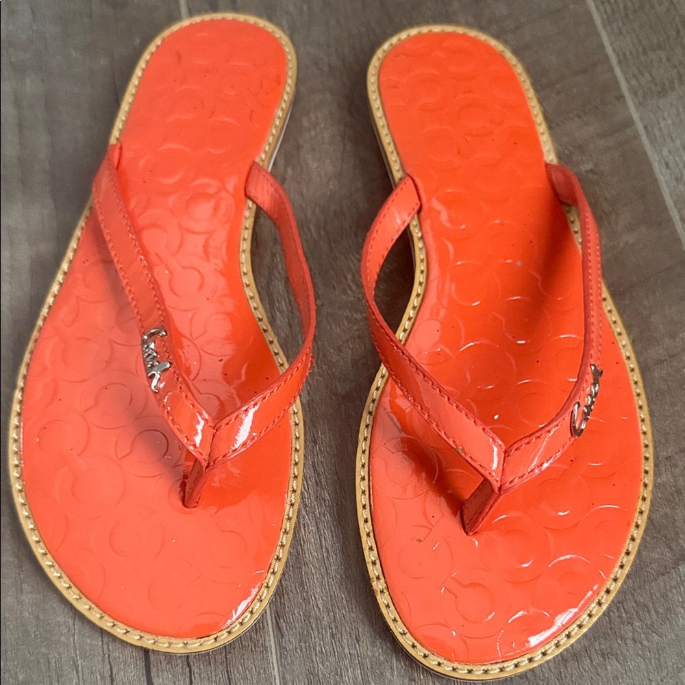 Coach Women's Bright Orange Sandals